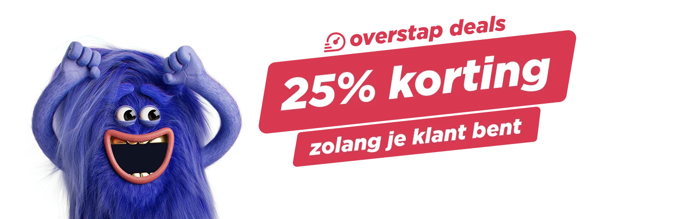 overstap deals: 25% korting zolang je klant bent
